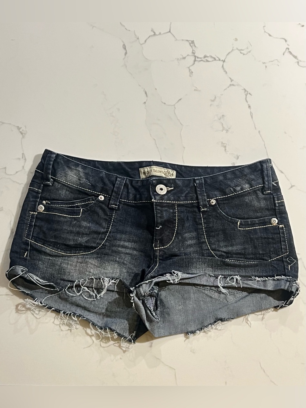 Size 13 Dark Wash Denim Cutoff Shorts - Women